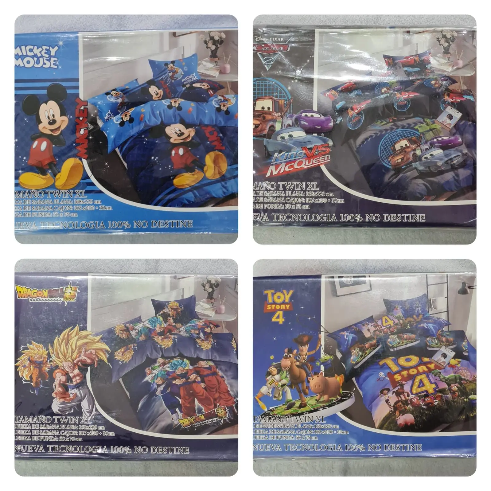 Juego De Sabanas Infantil Importadas 1 1/2 Plazas V/Diseños (3 Piezas)