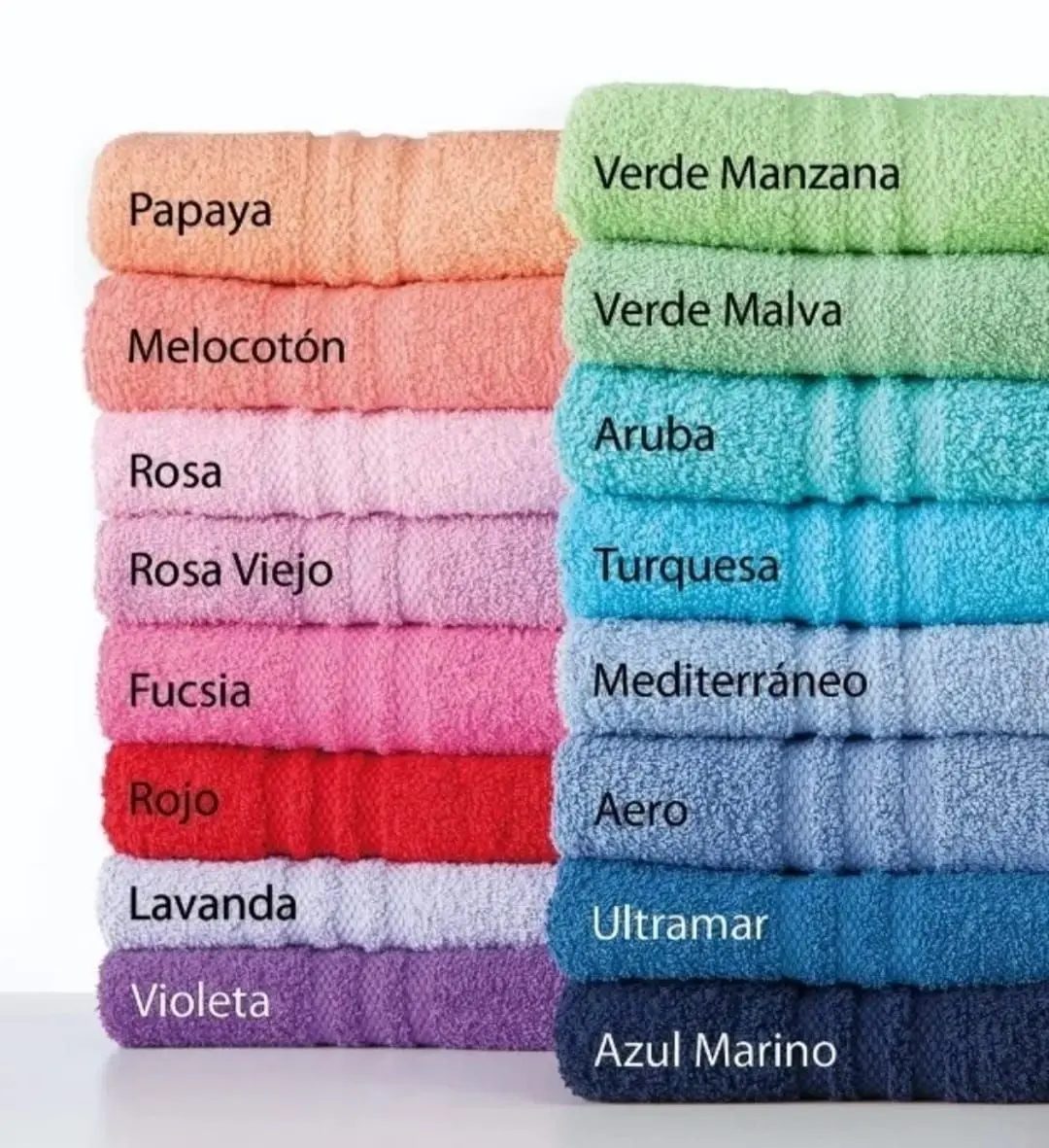 Juego De Toalla y Toallon Seclar 450Gr 100% Algodon V/Colores