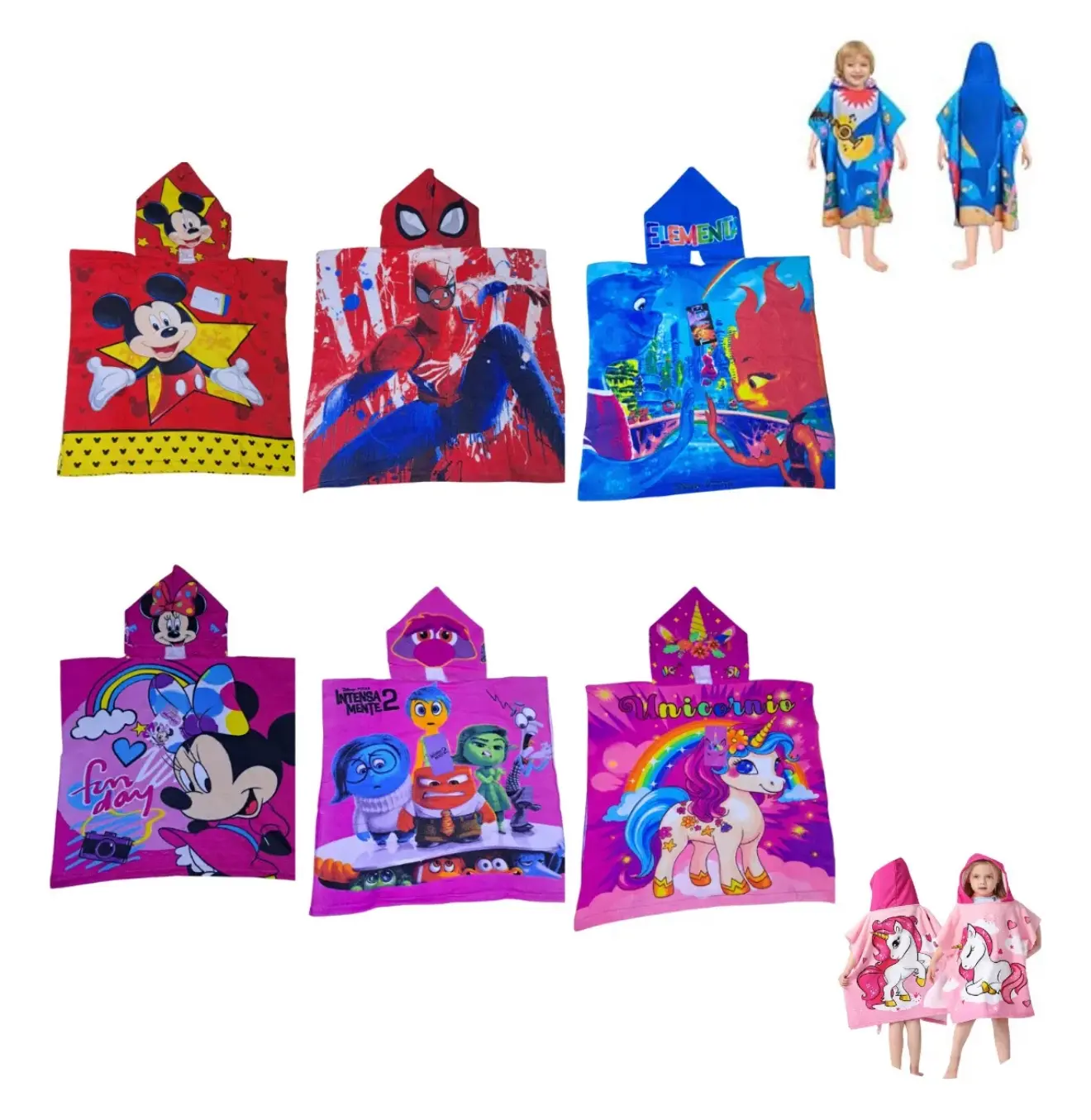 Ponchitos De Toalla Infantiles 100% Algodon