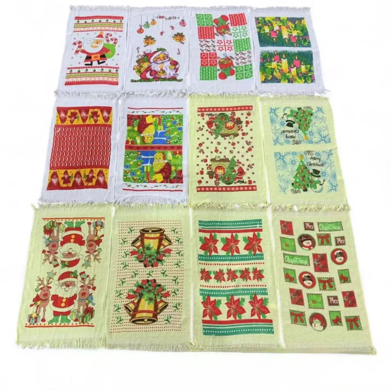 Repasadores de Cocina Fleco Navideño Pack de 12 Piezas