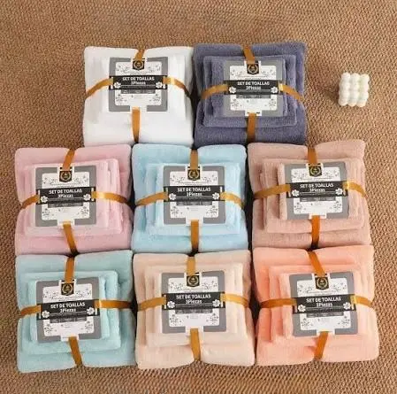 Set De Toalla Toallon y Toallon Gigante Santel 3 Piezas Secado Rapido Color Liso