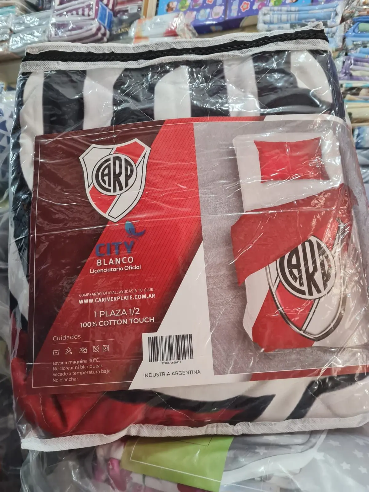 Cover City Blanco Equipo River Y Boca 1 1/2 Plazas