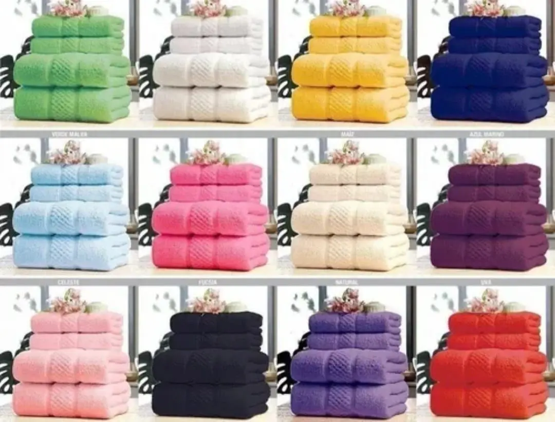 Juego De Toalla y Toallon Seclar 550Gr 100% Algodon V/Colores