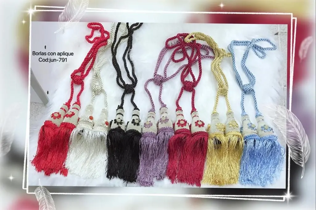 Par de Borlas Agarradera Sujeta Cortina V/Colores