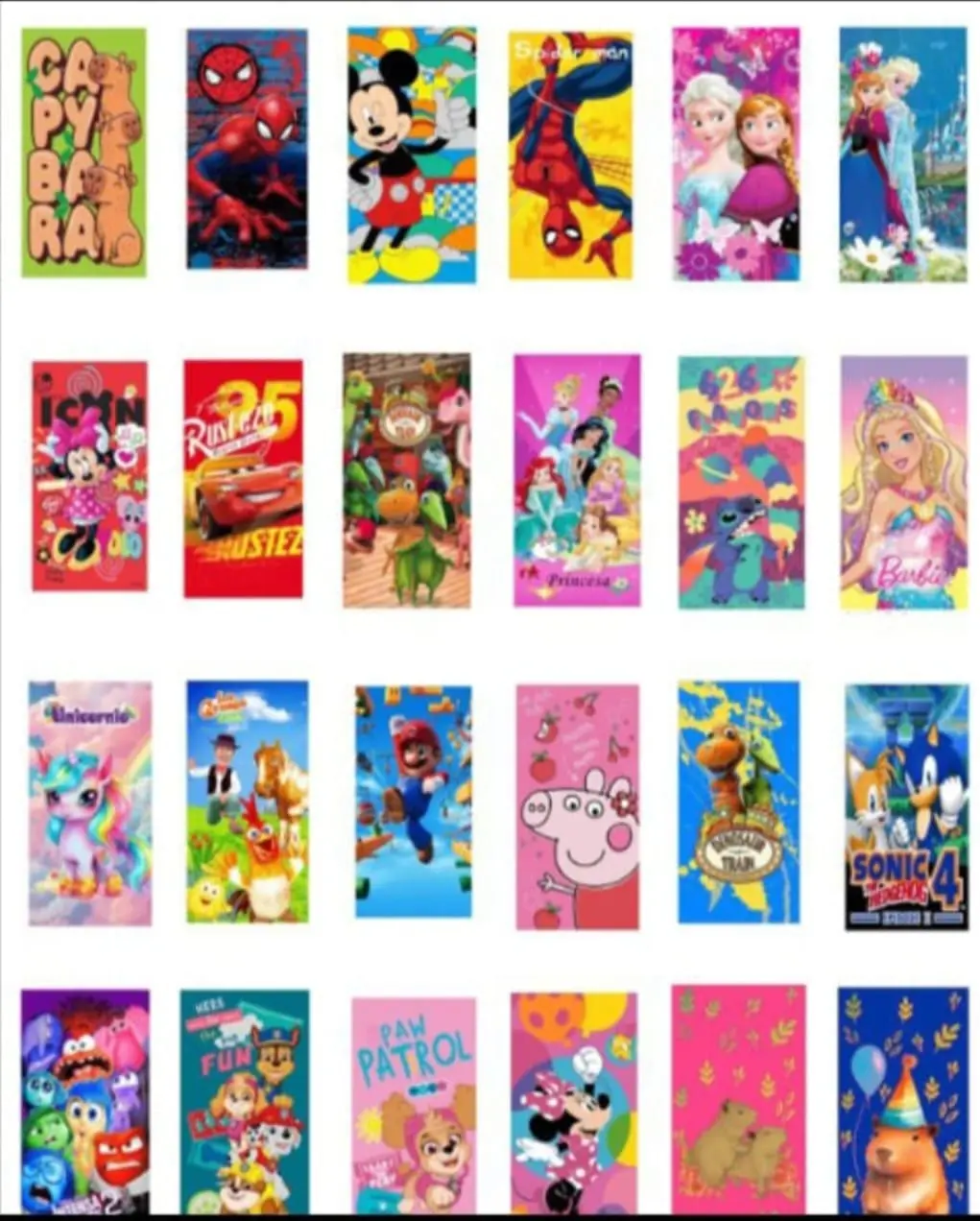 Toalla Jardinera Escolar Pack de 12 Piezas V/Diseños