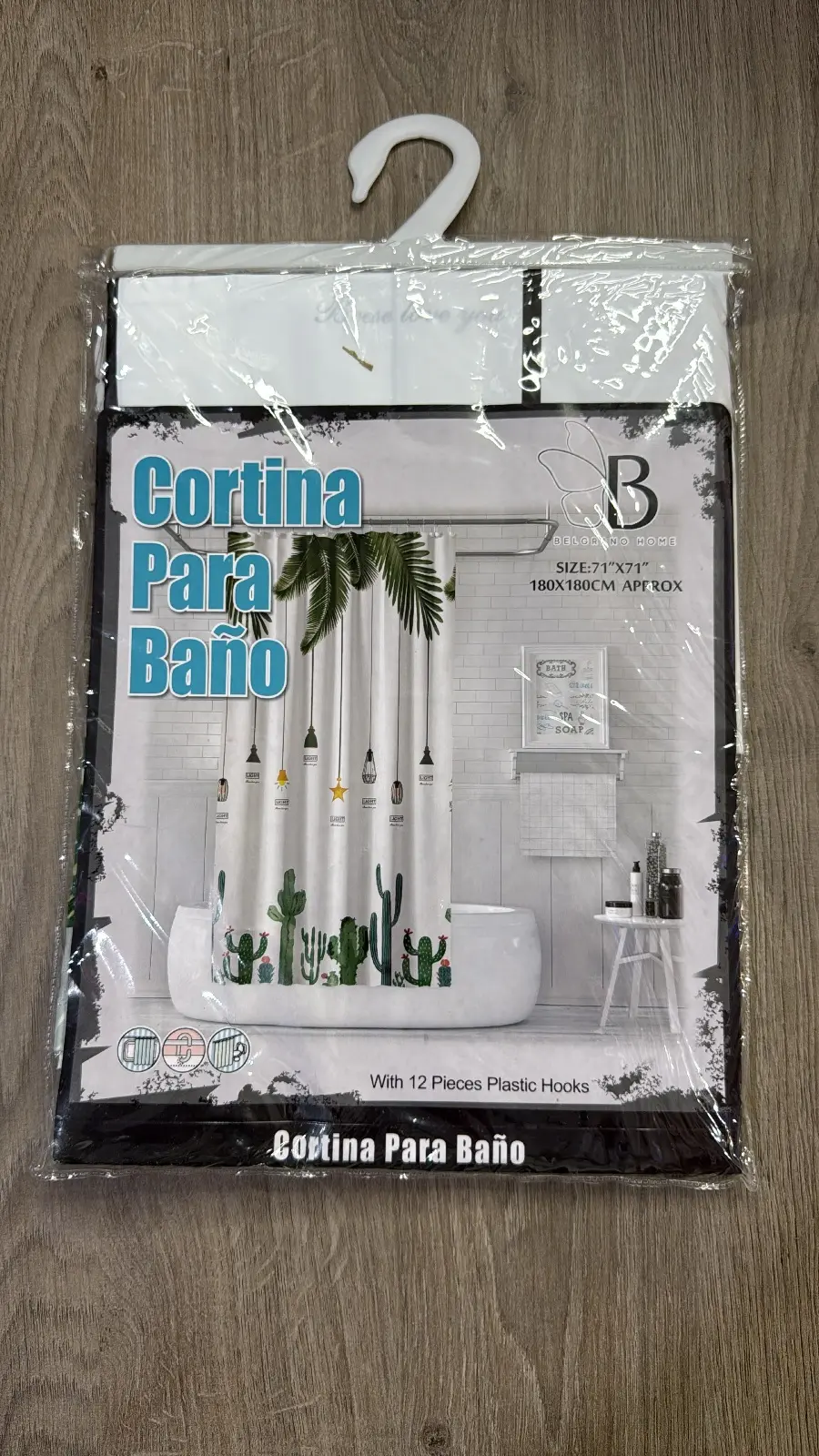 Cortina De Baño Plastico Belgrano Home (180x180cm)