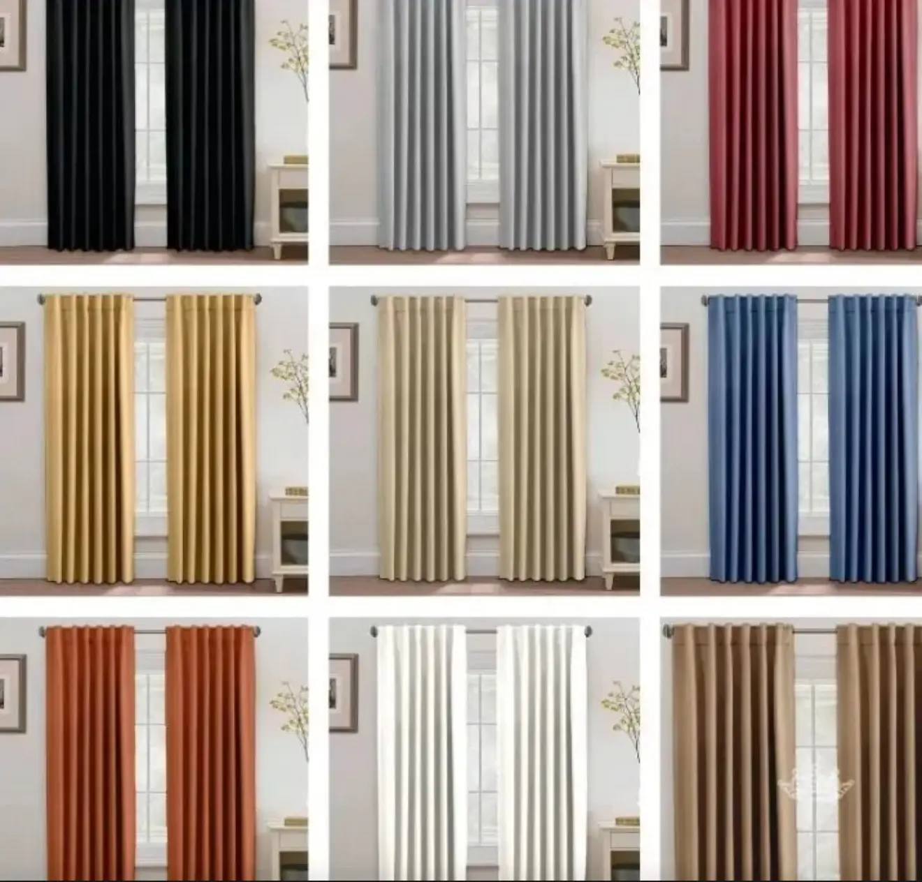 Cortinas Blackout Con Presillas Ocultas V/Colores (220x140cm)