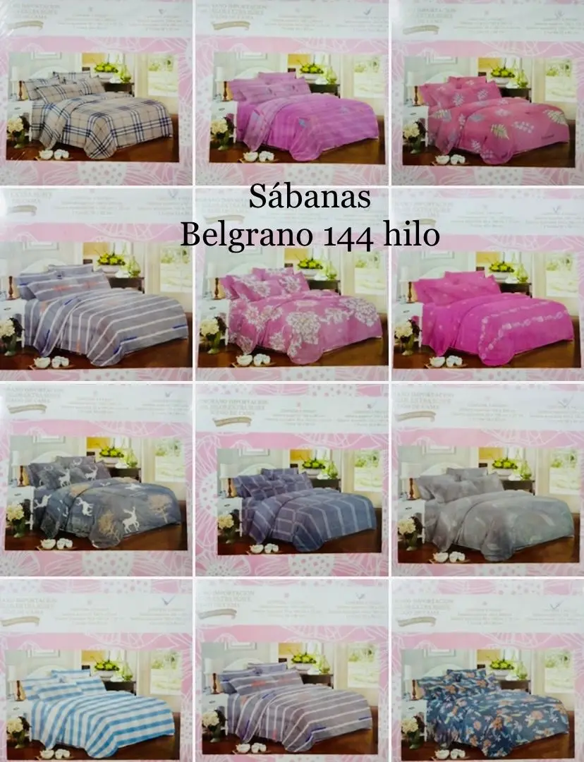Juego De Sabanas Belgrano 1 1/2 Plazas V/Diseños (3 Piezas)